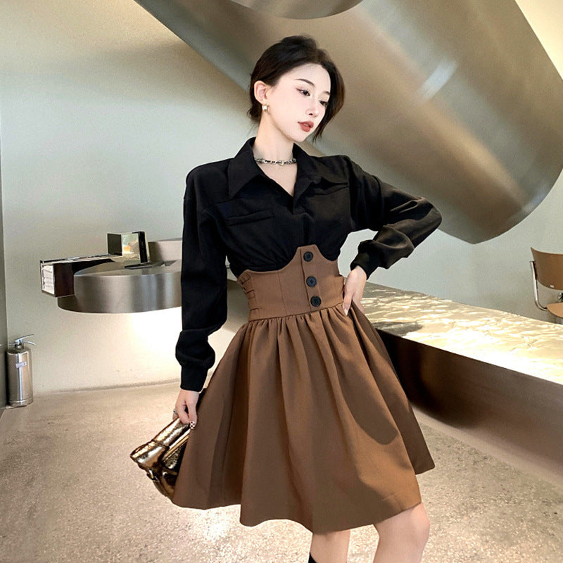 High-end Light Luxury Wear With Sweet And Spicy Skirt Two-piece Suit