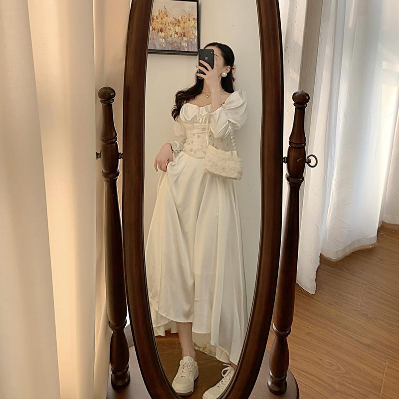 The Skirt Stems Orange First Love Skirt Sen Is Gentle To Wear Light Luxury Ladies Fried Street Dress