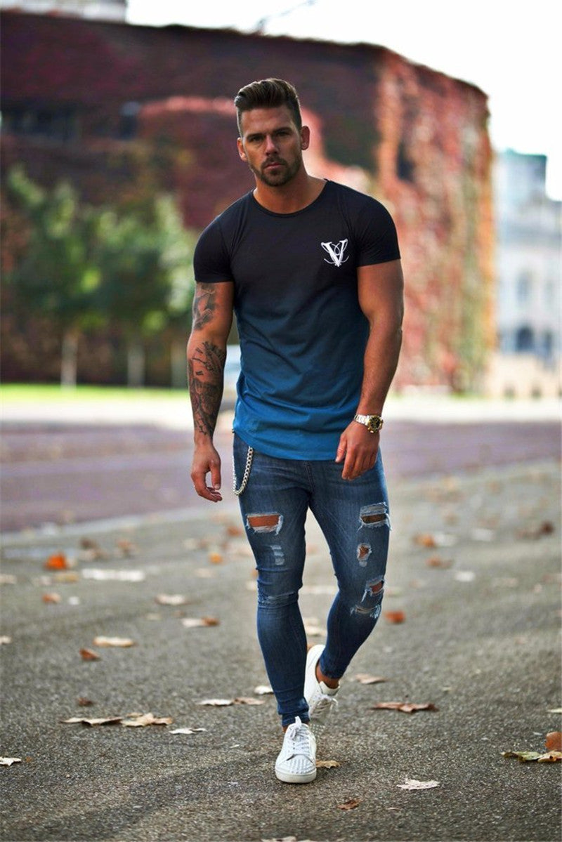 Men's Muscle Fit Cotton Gym T-Shirt — Bodybuilding Workout Top (M–XXL)