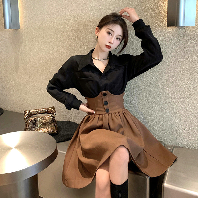 High-end Light Luxury Wear With Sweet And Spicy Skirt Two-piece Suit