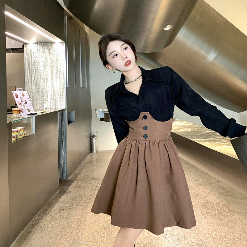 High-end Light Luxury Wear With Sweet And Spicy Skirt Two-piece Suit