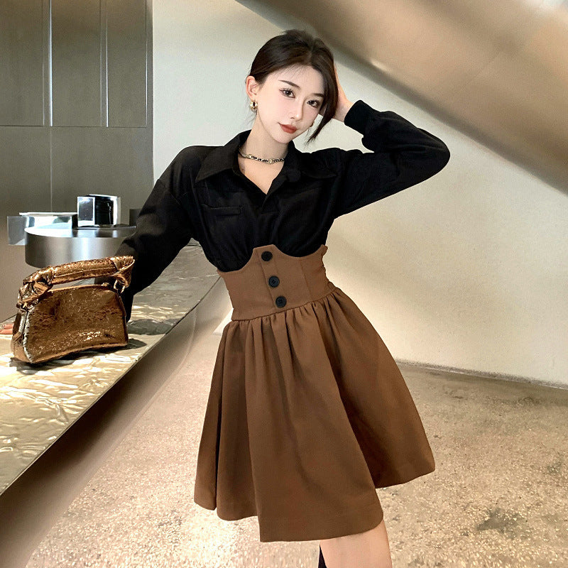 High-end Light Luxury Wear With Sweet And Spicy Skirt Two-piece Suit