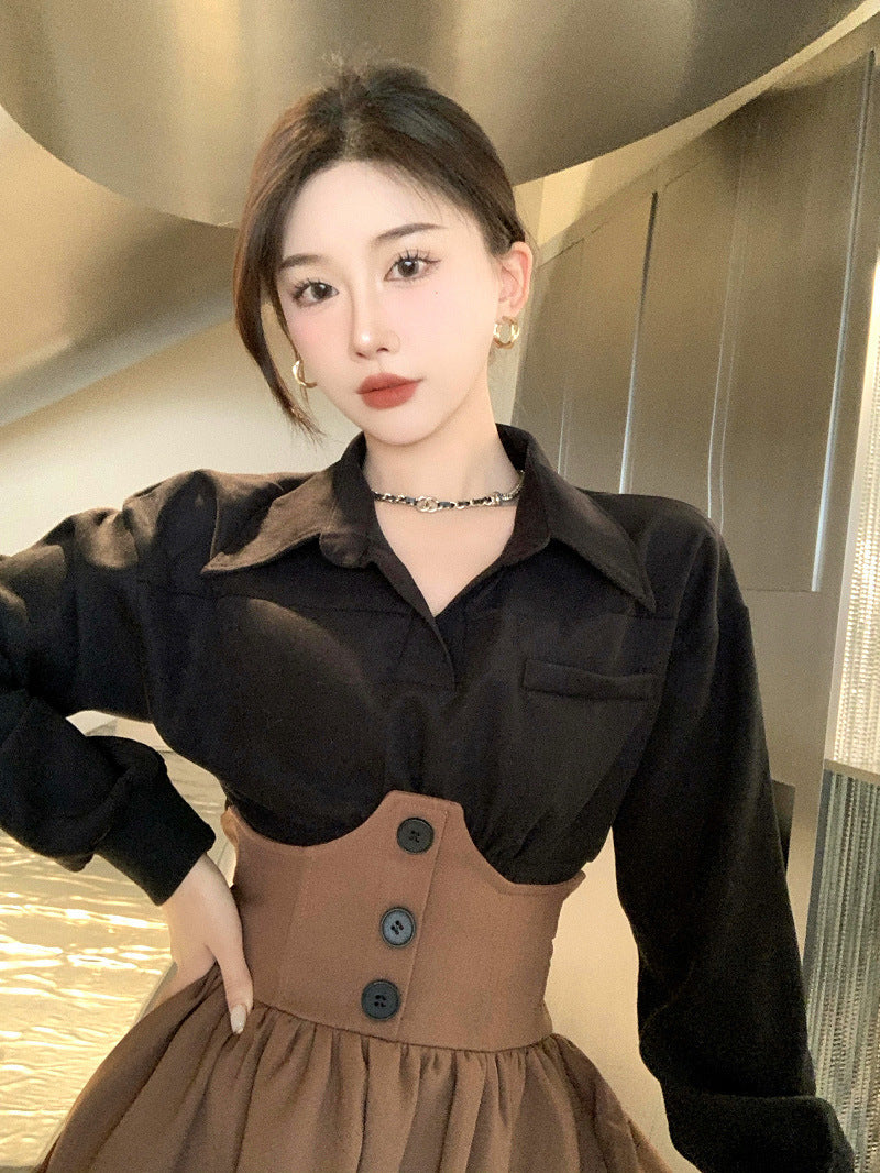 High-end Light Luxury Wear With Sweet And Spicy Skirt Two-piece Suit