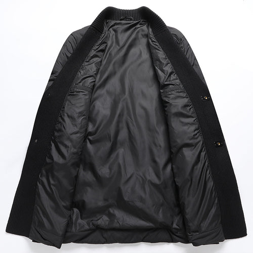 Men's Mid-Length Down Jacket — Light Luxury Winter Puffer Coat (M–4XL)