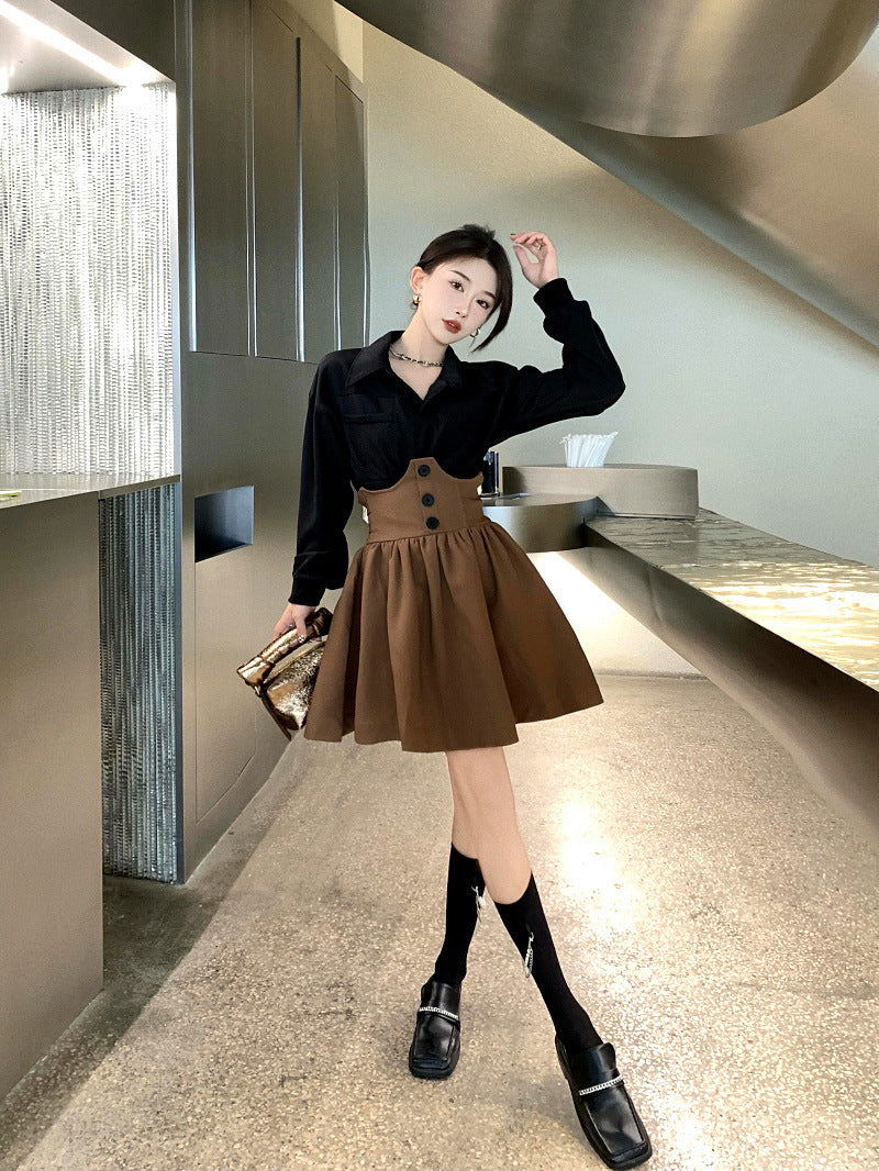 High-end Light Luxury Wear With Sweet And Spicy Skirt Two-piece Suit